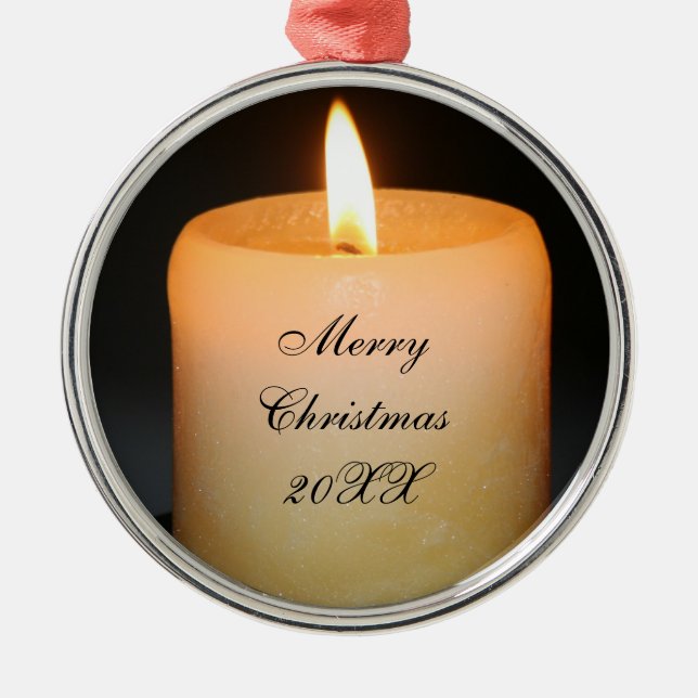 candle christmas metal ornament (Front)