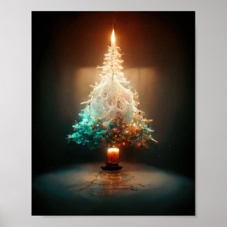 Candle Christmas Tree Poster