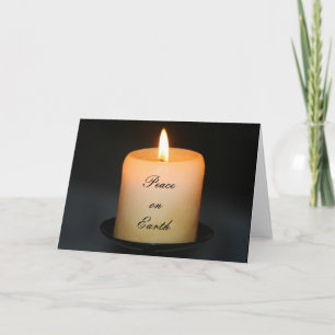 candle earth peace holiday card