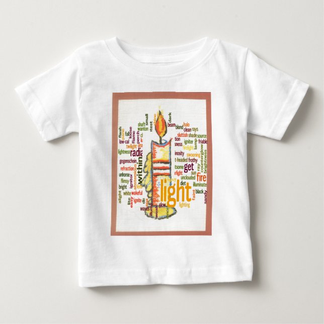 Candle Flame Word Cloud Art Print Baby T-Shirt (Front)