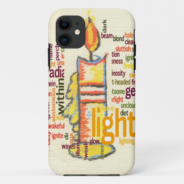Candle Flame Word Cloud Art Print Case-Mate iPhone Case (Back)