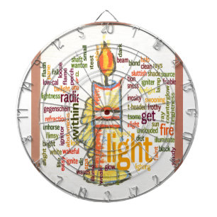 Candle Flame Word Cloud Art Print Dartboard