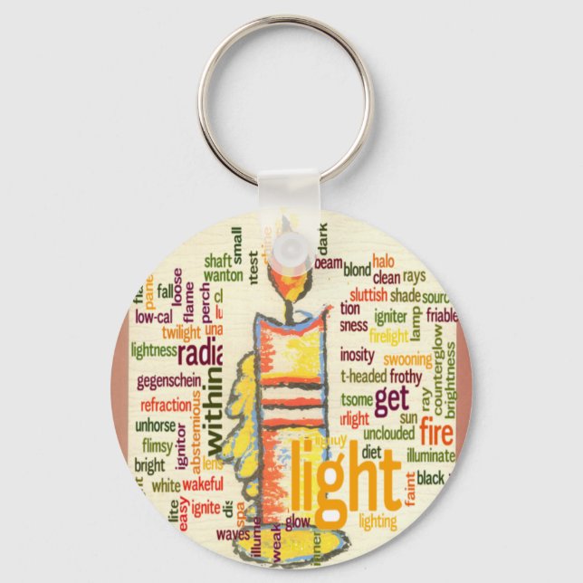 Candle Flame Word Cloud Art Print Key Ring (Front)