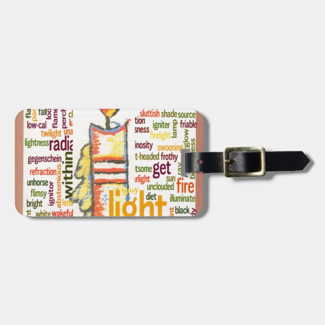Candle Flame Word Cloud Art Print Luggage Tag (Front Horizontal)