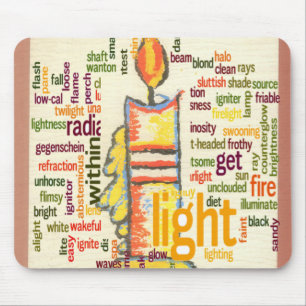 Candle Flame Word Cloud Art Print Mouse Pad