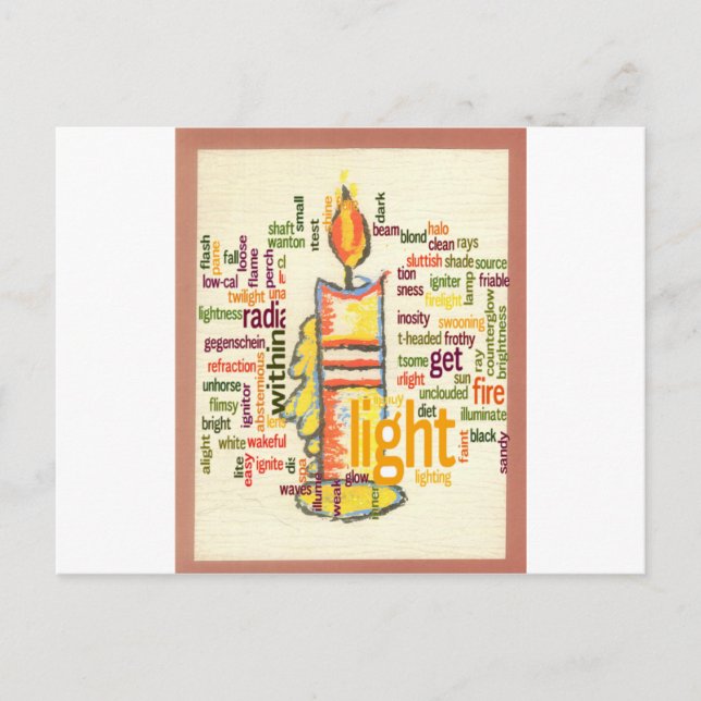 Candle Flame Word Cloud Art Print Postcard (Front)