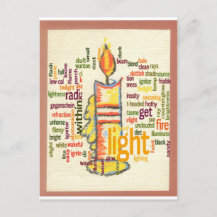 Candle Flame Word Cloud Art Print Postcard
