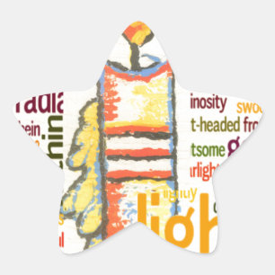 Candle Flame Word Cloud Art Print Star Sticker