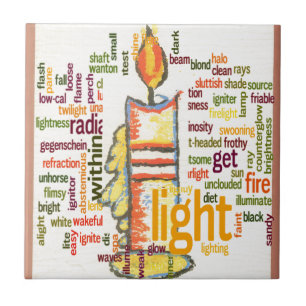 Candle Flame Word Cloud Art Print Tile