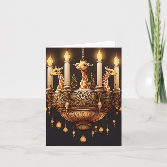 Candle Giraffe Chandelier  Card (Front)