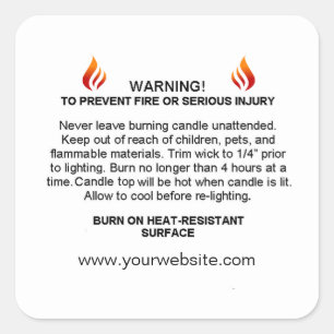 Candle Hazard Warning Label