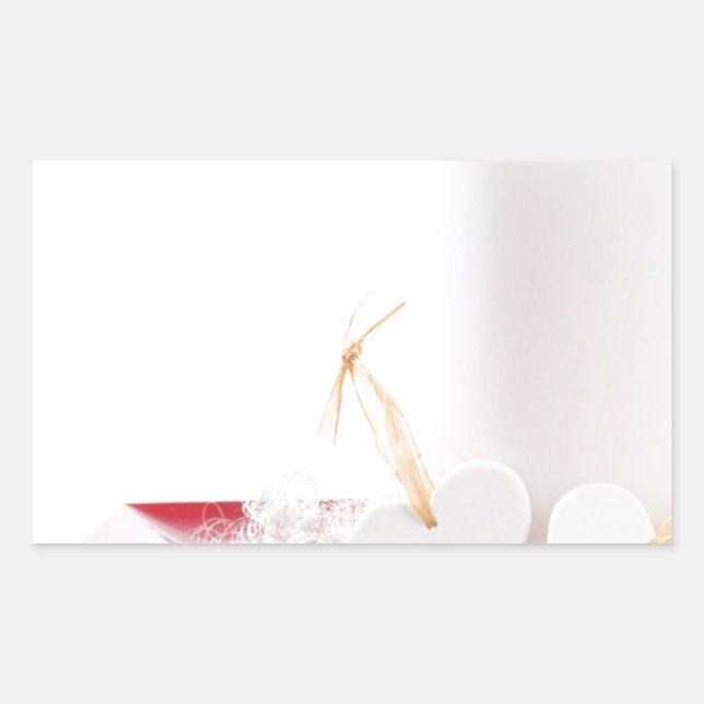 Candle & Hearts Rectangular Sticker (Front)