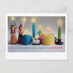 Candle HOLIDAY card Christmas Hanukah Thanksgiving