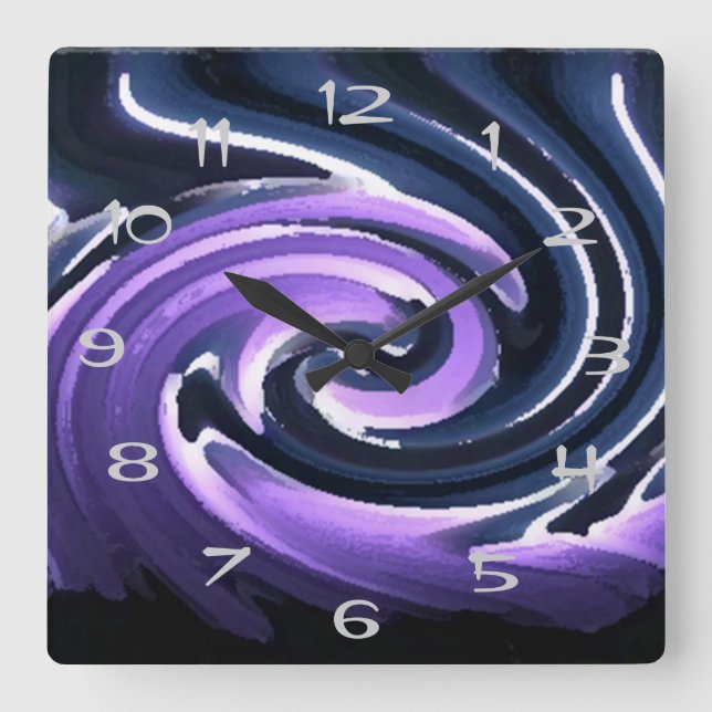 Candle in the Wind (purple) Square Wall Clock (Front)