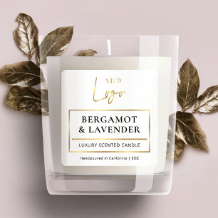 Candle Jar Product Label Modern Elegant Gold Logo