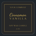 Candle Label Black Gold Minimal Product Branding<br><div class="desc">Minimalist candle label for minimalist personalised product packaging for your business.</div>