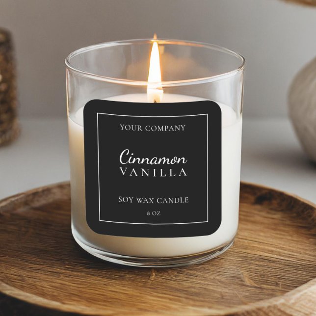 Candle Label Black Minimalist Product Branding (Creator Uploaded)