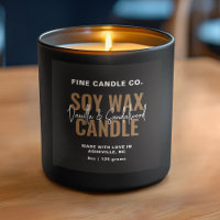 Candle Label Elegant Modern Minimalist Black Gold
