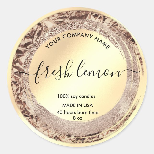 Candle label Elegant Product Packaging (Front)