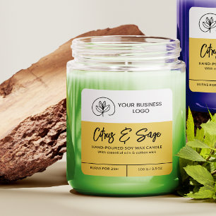 Candle label in yellow with your logo