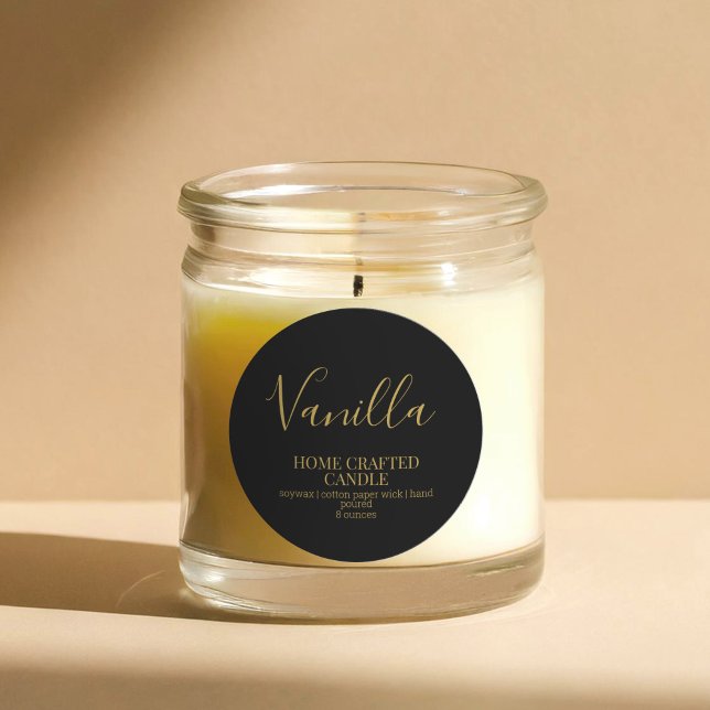 Candle Label Minimalist Black Gold Sticker (Creator Uploaded)
