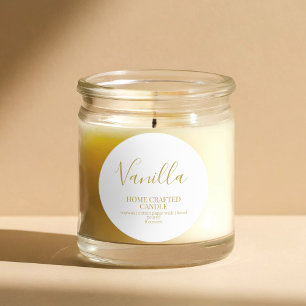 Candle Label Minimalist Gold White Sticker