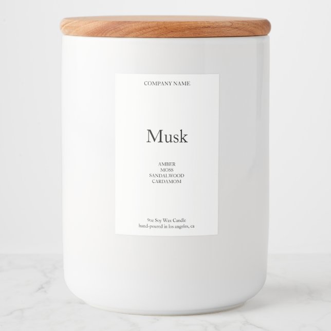 Candle Label Minimalist Strong Simple Soy Wax Gift (Front)