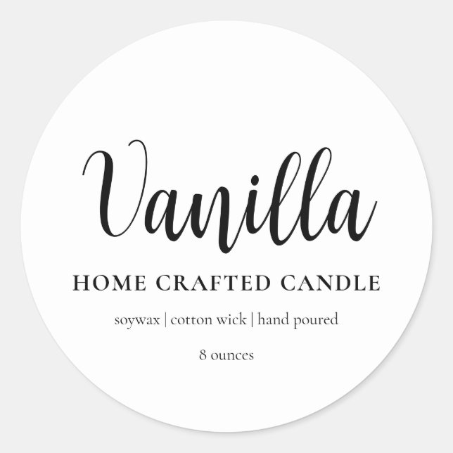 Candle Label Minimalist White (Front)