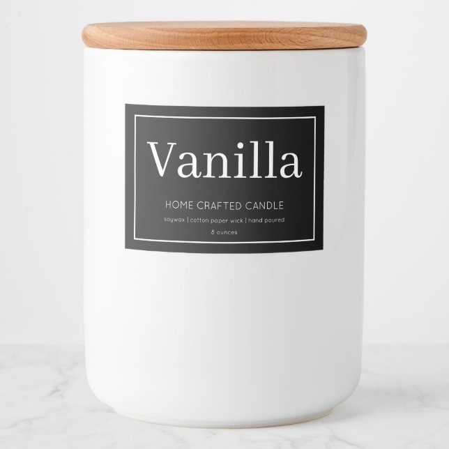Candle Label Modern Minimalist Black Sticker (Front)