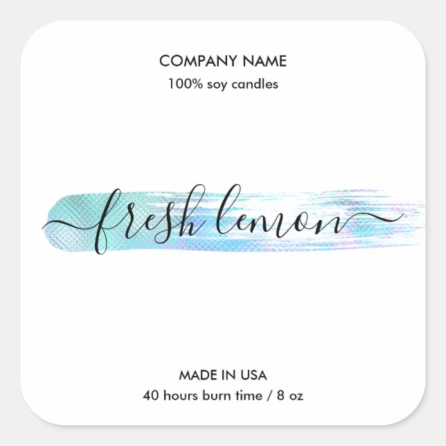 Candle label product label holographic jar label (Front)