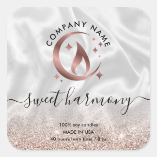Candle label product label rose gold  jar label