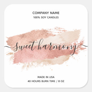 Candle label product label rose gold label