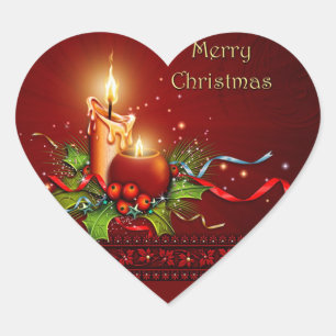 candle light heart sticker