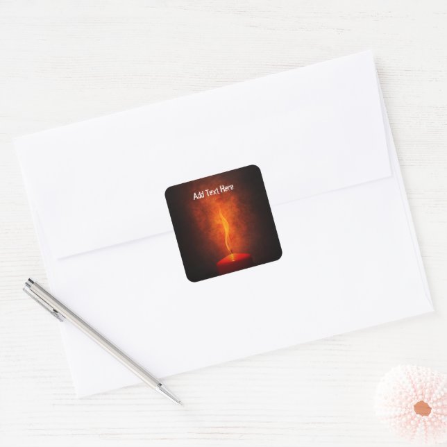 Candle Light in the Dark Square Sticker (Envelope)