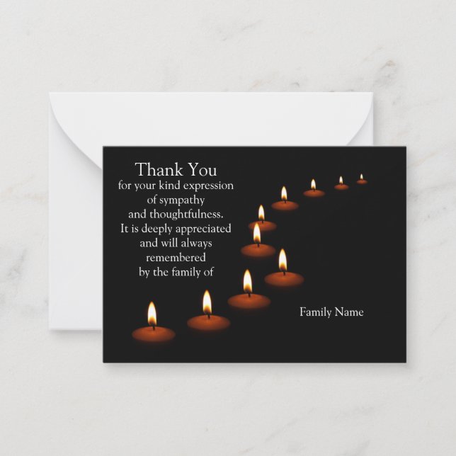 Candle light isolated black thank you card (Front)