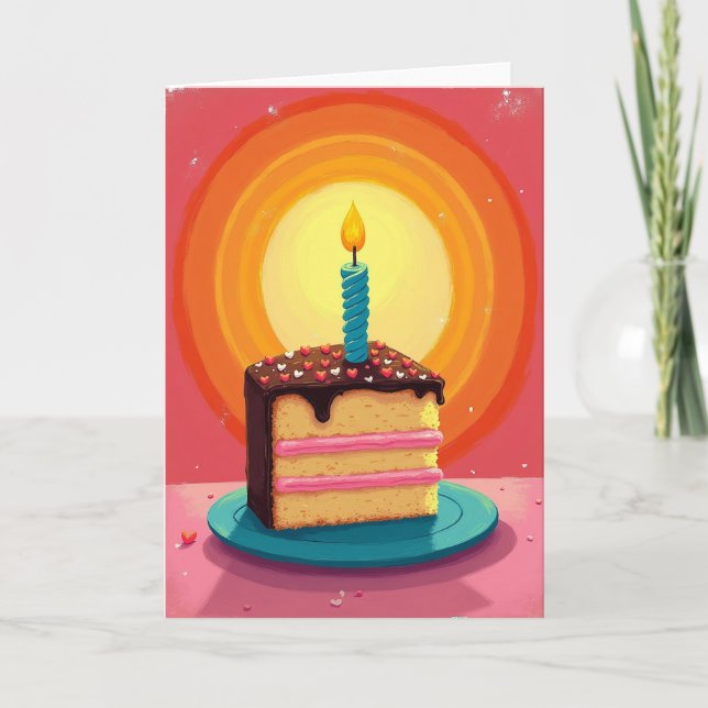Candle Lit Birthday Treat Card (Front)