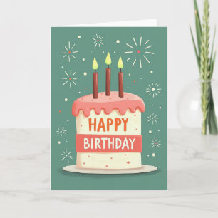 Candle Lit Cake Birthday Card
