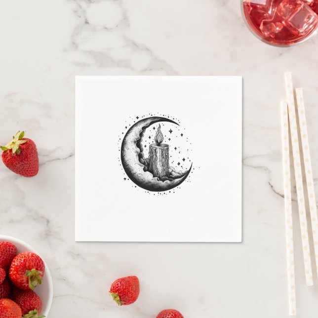 Candle Lit Moon Napkin (Insitu)