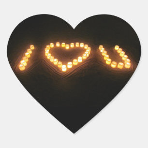 candle love heart sticker
