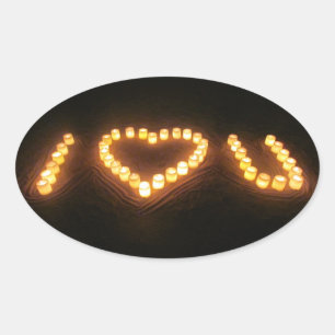 candle love oval sticker