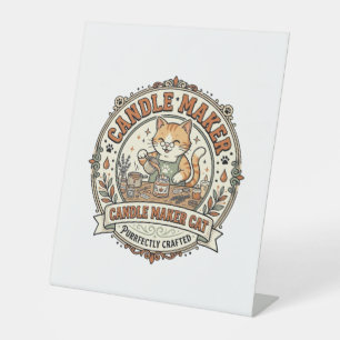 Candle Maker Cat Candle Maker Cat Vintage Vector A Pedestal Sign