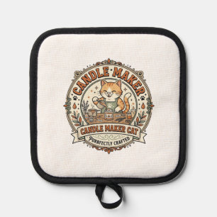 Candle Maker Cat Candle Maker Cat Vintage Vector A Pot Holder