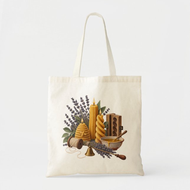 Candle Maker Lavender Workshop Canvas Tote Bag (Front)