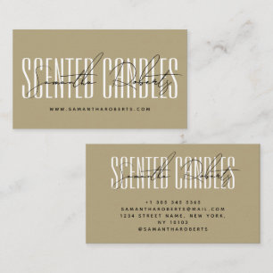 Candle maker modern typography script gold business card