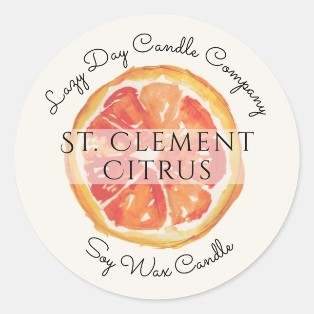Candle Maker Orange Citrus Packaging Sticker (Front)