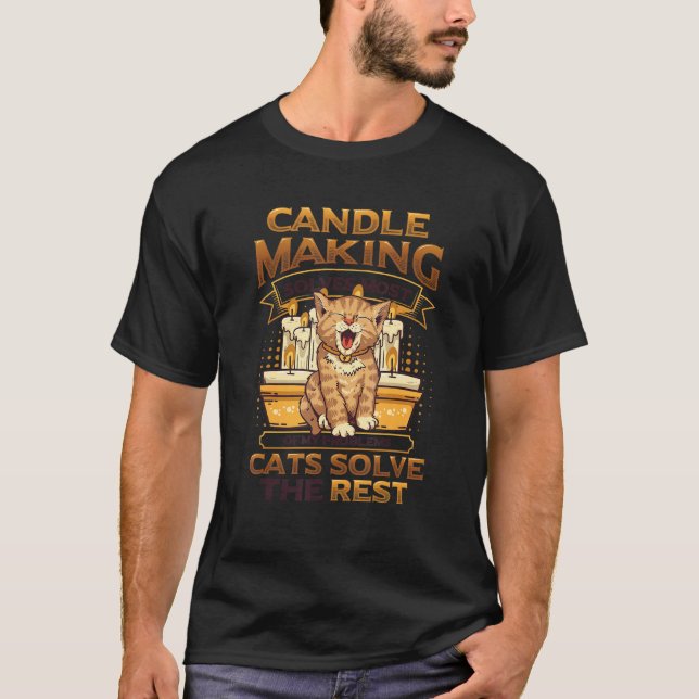 Candle Making Cat  Candle Maker T-Shirt (Front)