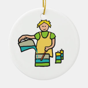 Candle Making Ceramic Ornament