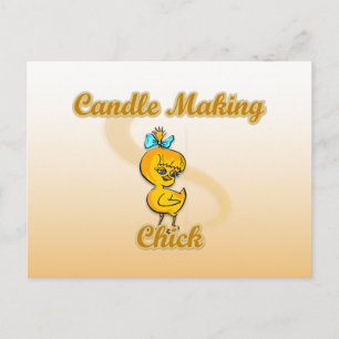 Candle Making Chick Postcard