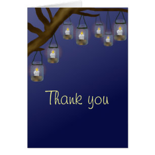 Candle Mason Jars Thank You Note Card