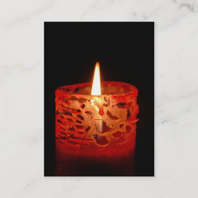 Candle on a black background business card (Front)